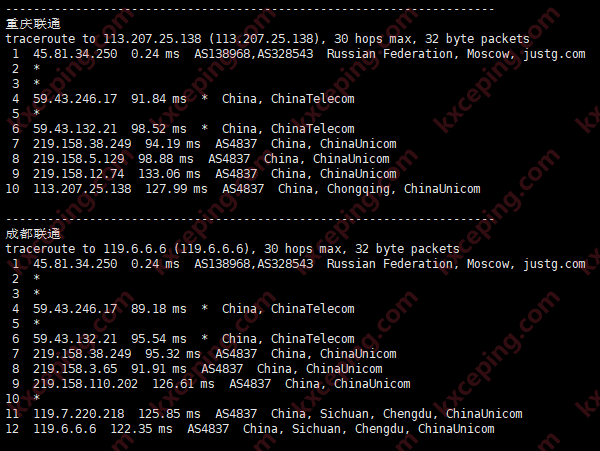 Justg：莫斯科机房简单测评，四网回程CN2 GIA，速度非常不错